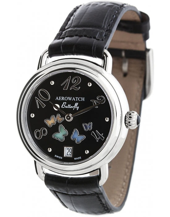 Aerowatch Aerowatch 44960 AA03,  швейцария женские часы на браслете кожаный боковой вид